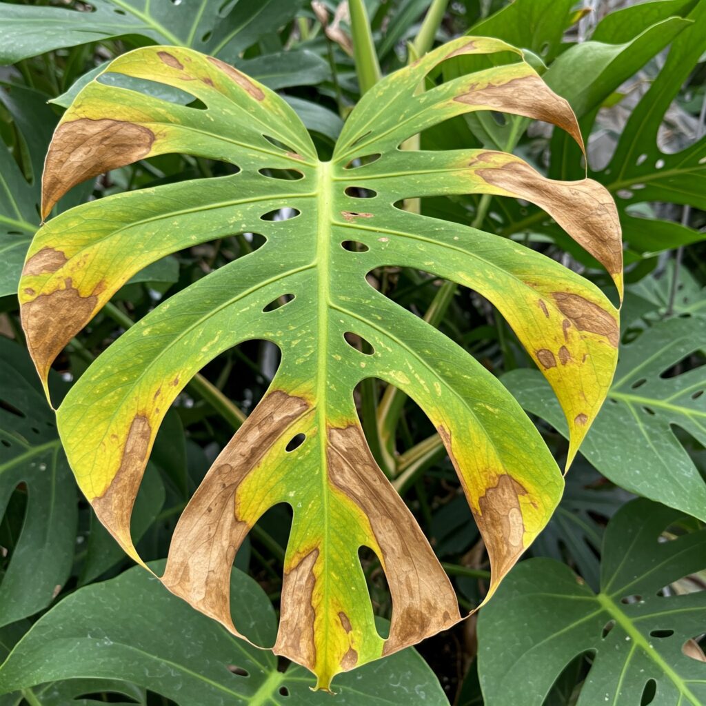 Brown Leaves on Monstera plant