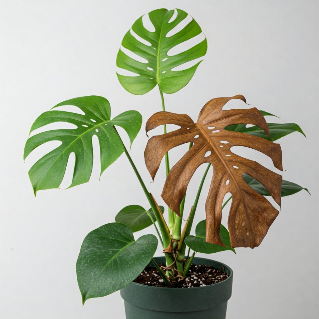 Brown Leaves on Monstera plant